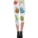 Dangerous Streptococcus Lactobacillus Staphylococcus Others Microbes Cartoon Style Vector Seamless P Capri Leggings  View1
