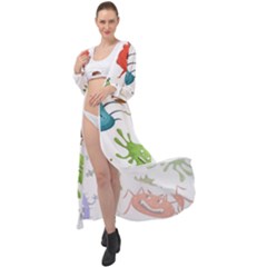 Dangerous Streptococcus Lactobacillus Staphylococcus Others Microbes Cartoon Style Vector Seamless P Maxi Chiffon Beach Wrap by Ravend