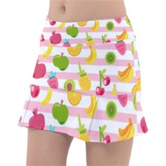 Tropical Fruits Berries Seamless Pattern Classic Tennis Skirt by Ravend