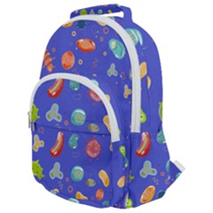 Virus Seamless Pattern Rounded Multi Pocket Backpack by Ravend