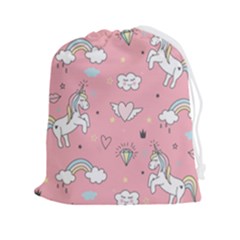 Cute Unicorn Seamless Pattern Drawstring Pouch (2xl) by Apen