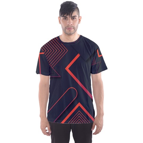 Gradient Geometric Shapes Dark Background Design Men s Sport Mesh T-shirt by Apen