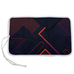 Gradient Geometric Shapes Dark Background Design Pen Storage Case (l) by Apen