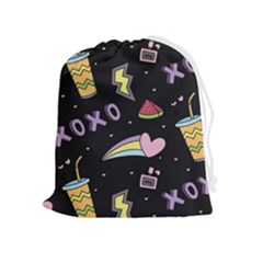 Cute Girl Things Seamless Background Drawstring Pouch (xl) by Apen
