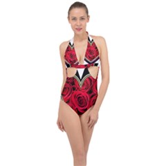 Love Design Halter Front Plunge Swimsuit by TShirt44