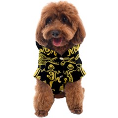 Mexican Culture Golden Tribal Icons Dog Coat by Apen