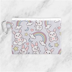Seamless Pattern With Cute Rabbit Character Canvas Cosmetic Bag (medium) by Apen