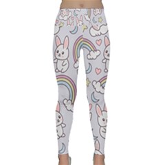 Seamless Pattern With Cute Rabbit Character Lightweight Velour Classic Yoga Leggings by Apen