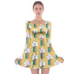 American Golden Ancient Totems Long Sleeve Skater Dress by Apen