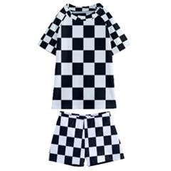 Chess Board Background Design Kids  Swim T-shirt And Shorts Set by Apen
