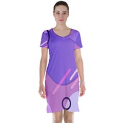 Hand Drawn Abstract Organic Shapes Background Short Sleeve Nightdress by Apen