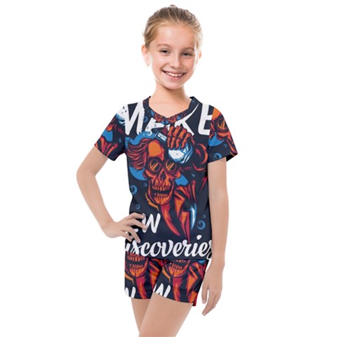 Make Devil Discovery  Kids  Mesh T-shirt And Shorts Set by Saikumar