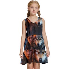 Be Fearless Kids  Sleeveless Tiered Mini Dress by Saikumar