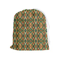 Pattern Design Vintage Abstract Drawstring Pouch (xl) by Jatiart