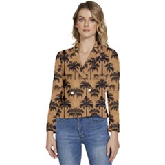 Abstract Design Background Pattern Women s Long Sleeve Revers Collar Cropped Jacket by Jatiart