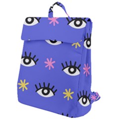 Eye Star Asterisk Pattern Background Flap Top Backpack by Ravend