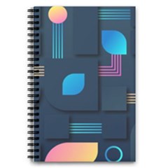 Gradient Geometric Shapes Dark Background 5 5  X 8 5  Notebook by Ravend