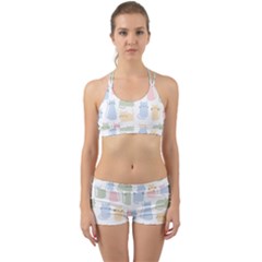 Cute Cat Colorful Cartoon Doodle Seamless Pattern Back Web Gym Set by Ravend