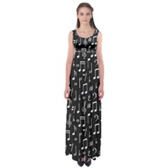 Chalk Music Notes Signs Seamless Pattern Empire Waist Maxi Dress by Ravend