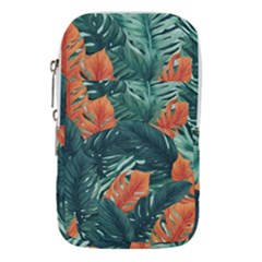 Green Tropical Leaves Waist Pouch (large) by Jack14