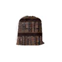 Old Bookshelf Orderly Antique Books Drawstring Pouch (Small) View2
