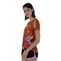 Japanese Crane Painting Of Birds Short Sleeve Open Back T-Shirt View2