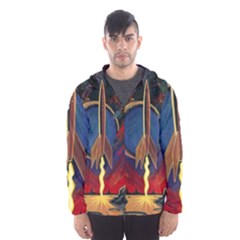 Rocket Painting Men s Hooded Windbreaker by Cendanart