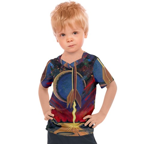 Rocket Painting Kids  Sports T-shirt by Cendanart