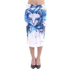 Cat Velvet Midi Pencil Skirt by saad11