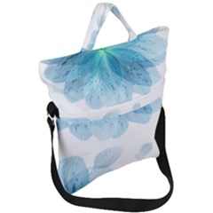 Blue-flower Fold Over Handle Tote Bag by saad11