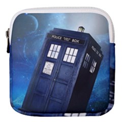 Tardis Doctor Who Space Blue Mini Square Pouch by Cendanart