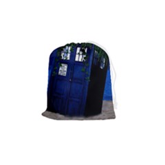 Stuck Tardis Beach Doctor Who Police Box Sci-fi Drawstring Pouch (small) by Cendanart