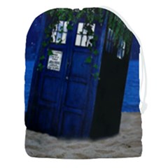 Stuck Tardis Beach Doctor Who Police Box Sci-fi Drawstring Pouch (3xl) by Cendanart