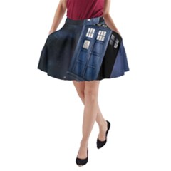 Tardis Doctor Who Planet A-line Pocket Skirt by Cendanart
