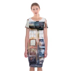 Tardis Doctor Who Classic Short Sleeve Midi Dress by Cendanart