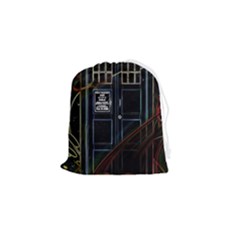 Tardis Doctor Who Magic Travel Macine Fantasy Drawstring Pouch (small) by Cendanart