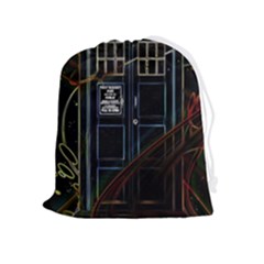 Tardis Doctor Who Magic Travel Macine Fantasy Drawstring Pouch (xl) by Cendanart