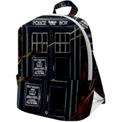 Tardis Doctor Who Magic Travel Macine Fantasy Zip Up Backpack by Cendanart