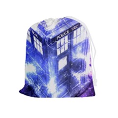 Tardis Doctor Who Blue Travel Machine Drawstring Pouch (xl) by Cendanart
