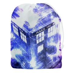 Tardis Doctor Who Blue Travel Machine Drawstring Pouch (3xl) by Cendanart