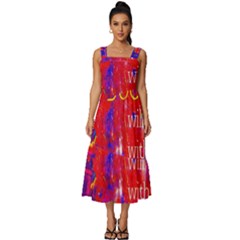 Doctor Who Dr Who Tardis Square Neckline Tiered Midi Dress by Cendanart