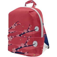 Illustration Minimal Minimalist Scenery Minimalist Japanese Art Zip Up Backpack by Bedest