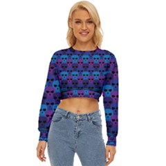 Skull Pattern Wallpaper Lightweight Long Sleeve Sweatshirt by Ket1n9