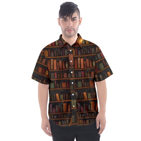 Books Library Men s Short Sleeve Shirt by Ket1n9