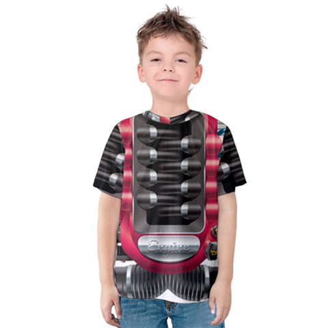 Car Engine Kids  Cotton T-shirt by Ket1n9