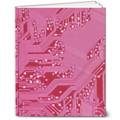 Pink Circuit Pattern 8  X 10  Softcover Notebook by Ket1n9