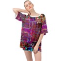 Technology Circuit Board Layout Pattern Oversized Chiffon Top View1