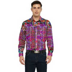 Technology Circuit Board Layout Pattern Men s Long Sleeve Pocket Shirt  by Ket1n9