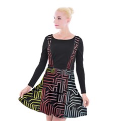 Circuit Board Seamless Patterns Set Suspender Skater Skirt by Ket1n9