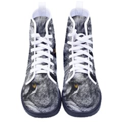 Angry Male Lion Roar Wild Animal Women s High-top Canvas Sneakers by Cendanart